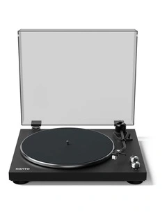 Kanto OBI3 Turntable - Matte Black with Kanto ORA 100W Powered Speakers - Black Bundle