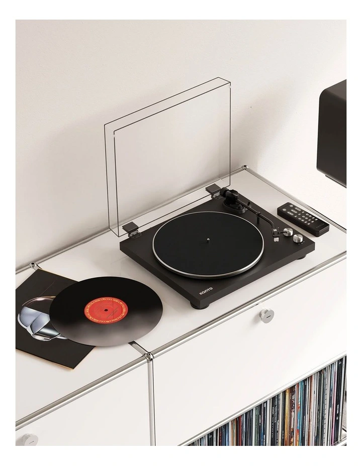 Kanto OBI3 Turntable - Matte Black with Kanto ORA 100W Powered Speakers - Black Bundle image 6