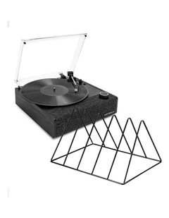 Victrola Eastwood II Turntable - Black   Gadhouse Vinyl Rack Bundle - Black