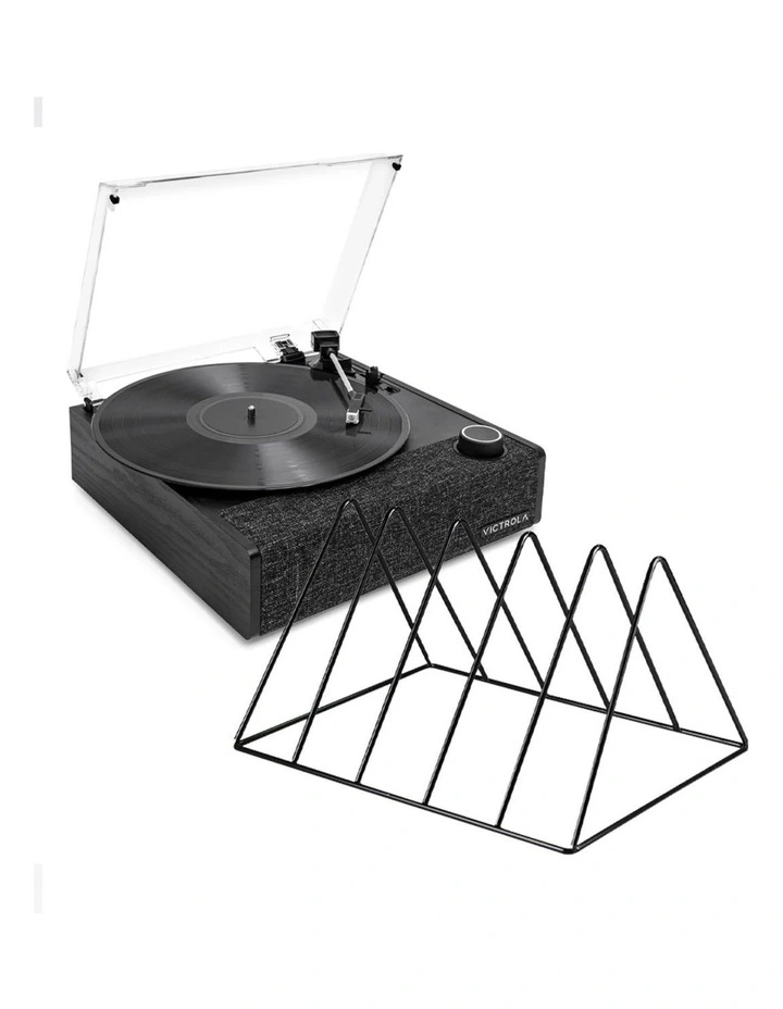 Victrola Eastwood II Turntable - Black Gadhouse Vinyl Rack Bundle - Black image 1