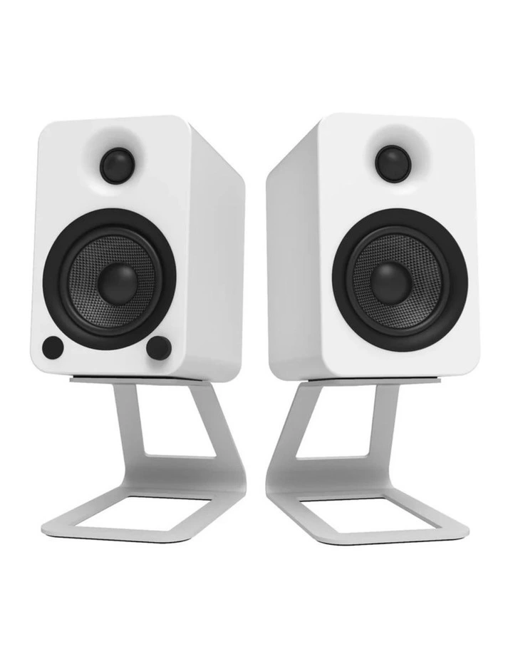 Kanto SE4W Elevated Desktop Speaker Stands for Midsize Speakers - Pair, White image 4