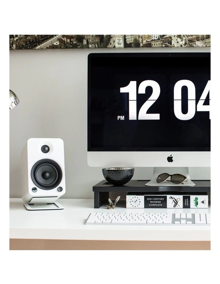 Kanto S4W Angled Desktop Speaker Stands for Midsize Speakers - Pair, White image 2
