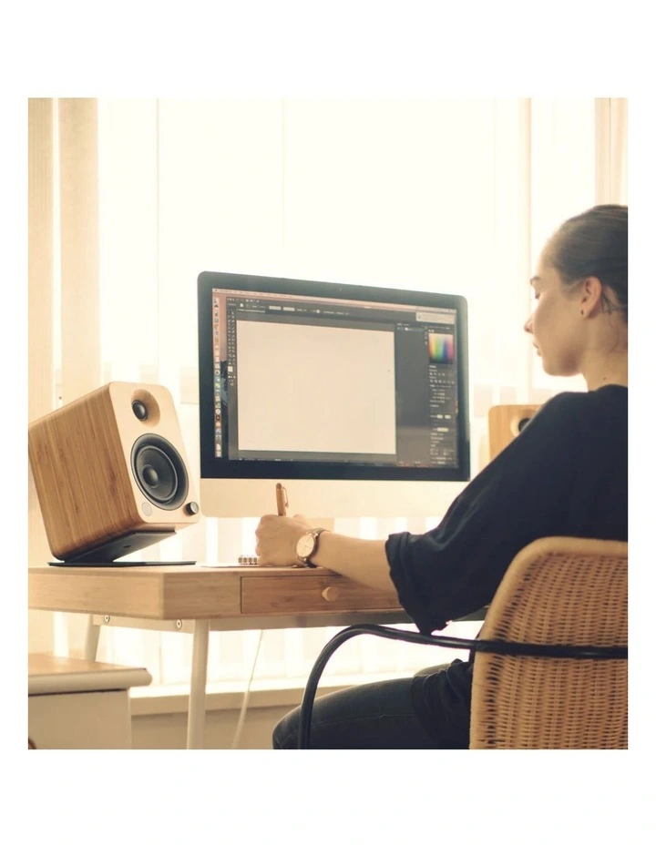 Kanto S4 Angled Desktop Speaker Stands for Midsize Speakers - Pair, Black image 2