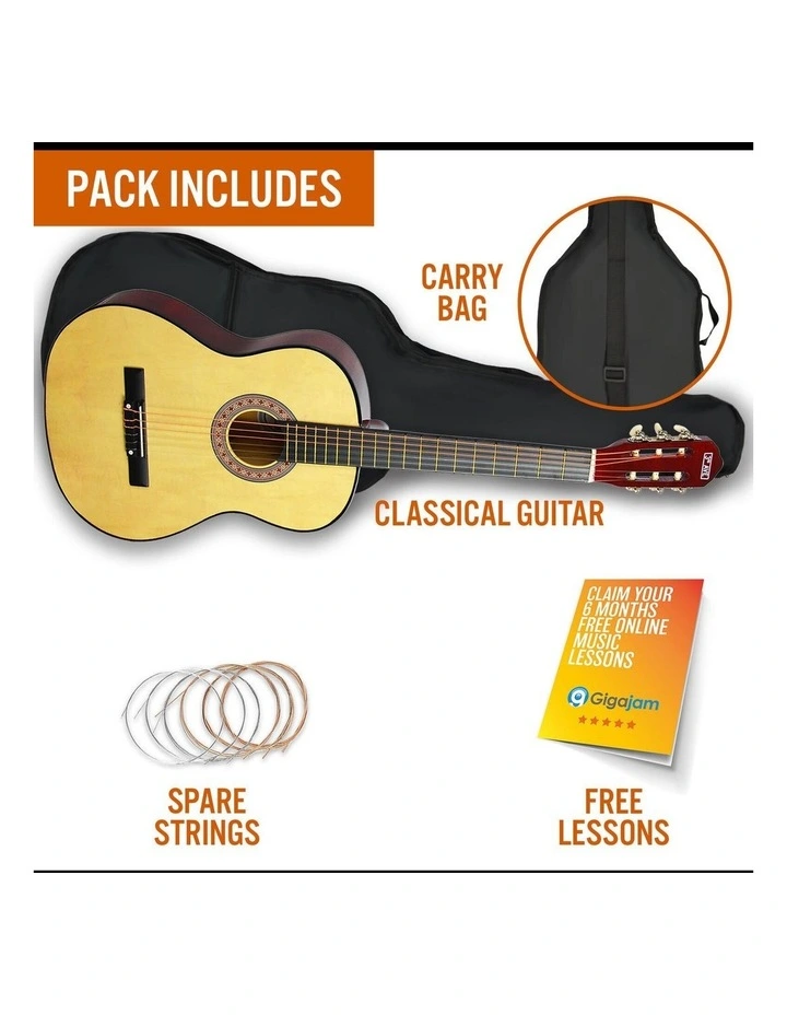 3/4 Size Classical Guitar Pack in Natural image 4