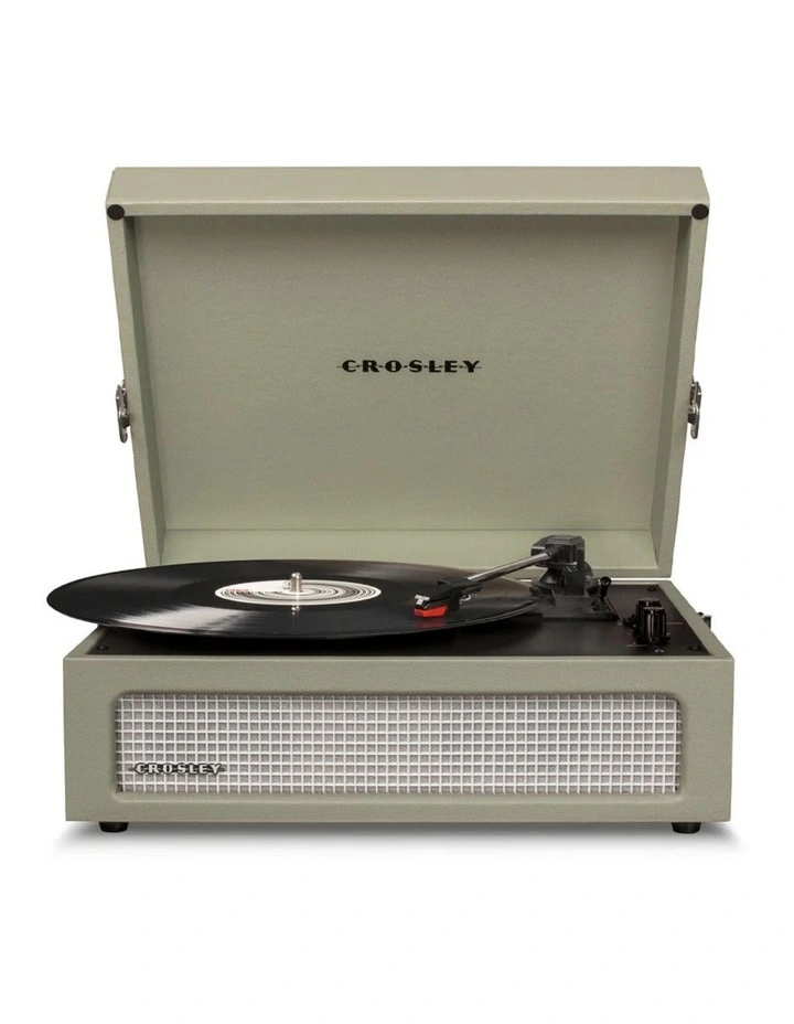 Crosley Voyager Bluetooth Portable Turntable Entertainment Stand Bundle - Sage image 3