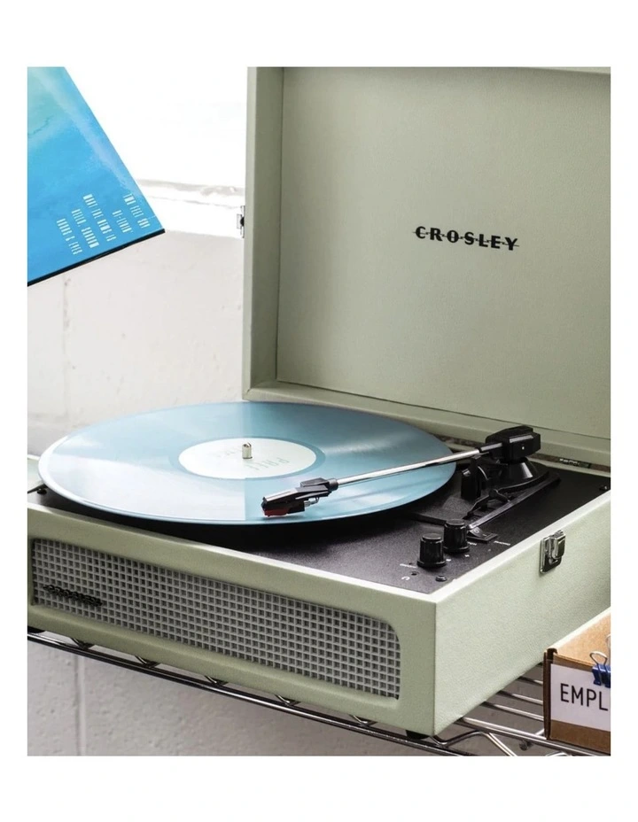 Crosley Voyager Bluetooth Portable Turntable Entertainment Stand Bundle - Sage image 5