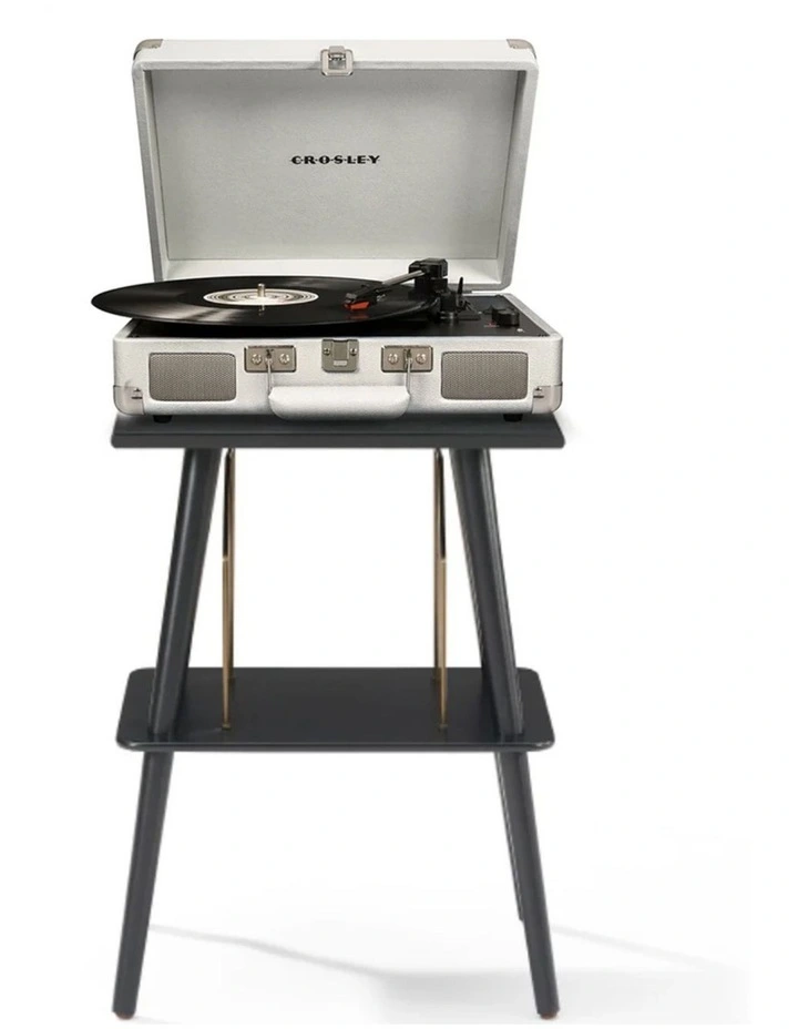 Crosley Cruiser Bluetooth Portable Turntable - White Sands   Crosley Entertainment Stand Bundle image 1