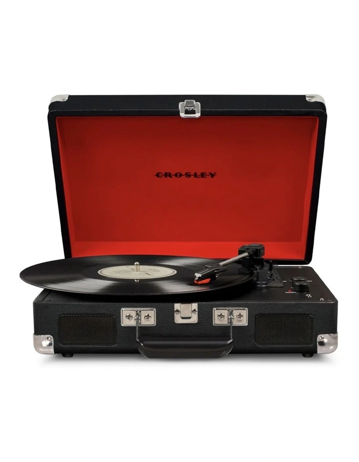 Crosley Cruiser Bluetooth Portable Turntable - Black   Gadhouse Vinyl Rack Bundle - Black image 3