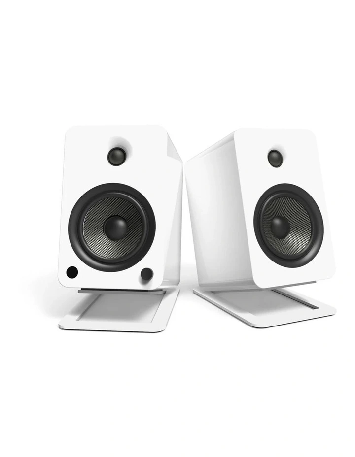 Kanto S6W Angled Desktop Speaker Stands for Large Speakers - Pair, White image 2