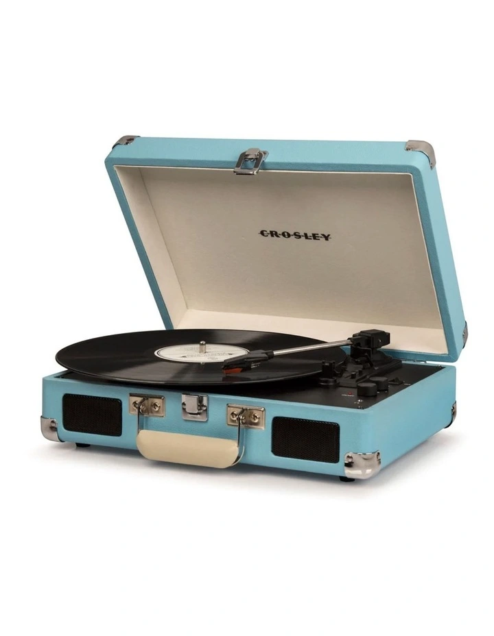 Crosley Cruiser Bluetooth Portable Turntable - Turquoise Bundled Crosley Record Storage Crate image 3