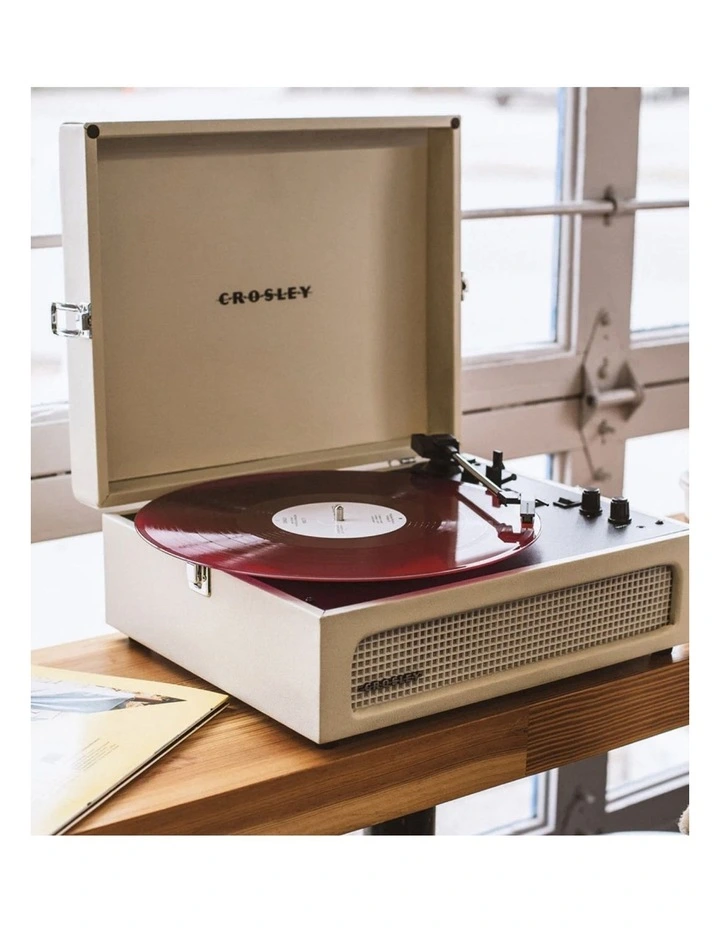 Crosley Voyager Bluetooth Portable Turntable - Dune   Bundled Crosley Record Storage Display Stand image 5