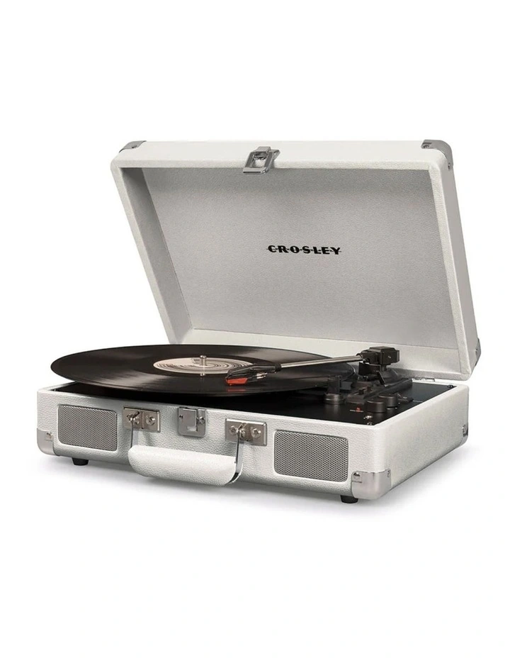 Crosley Cruiser Bluetooth Portable Turntable - White Sands Bundled Crosley Record Storage Crate image 3
