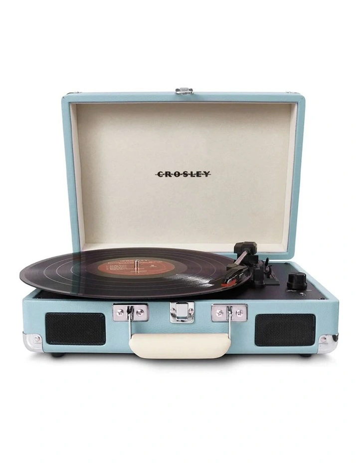 Crosley Cruiser Bluetooth Portable Turntable - Turquoise   Gadhouse Vinyl Rack Bundle - Black image 3