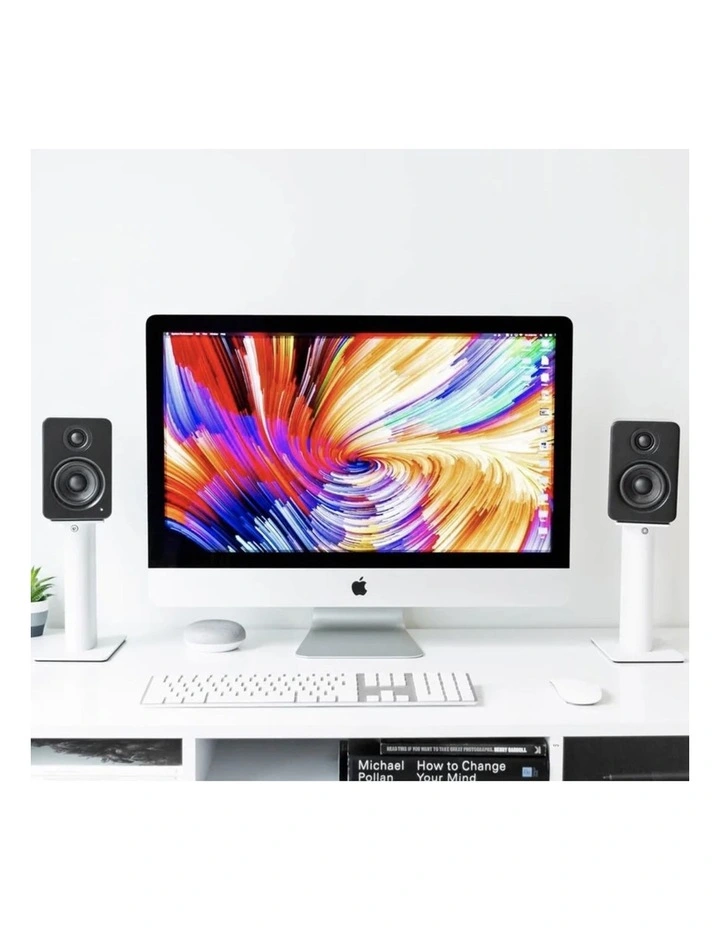 Kanto SP9W 9 Tall Universal Desktop Speaker Stand - Pair, White image 2