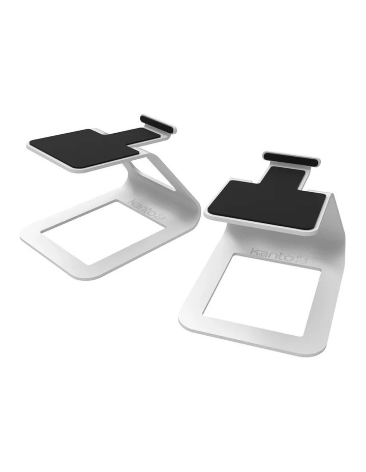 Kanto SE2W Elevated Desktop Speaker Stands for Small Speakers - Pair, White image 1