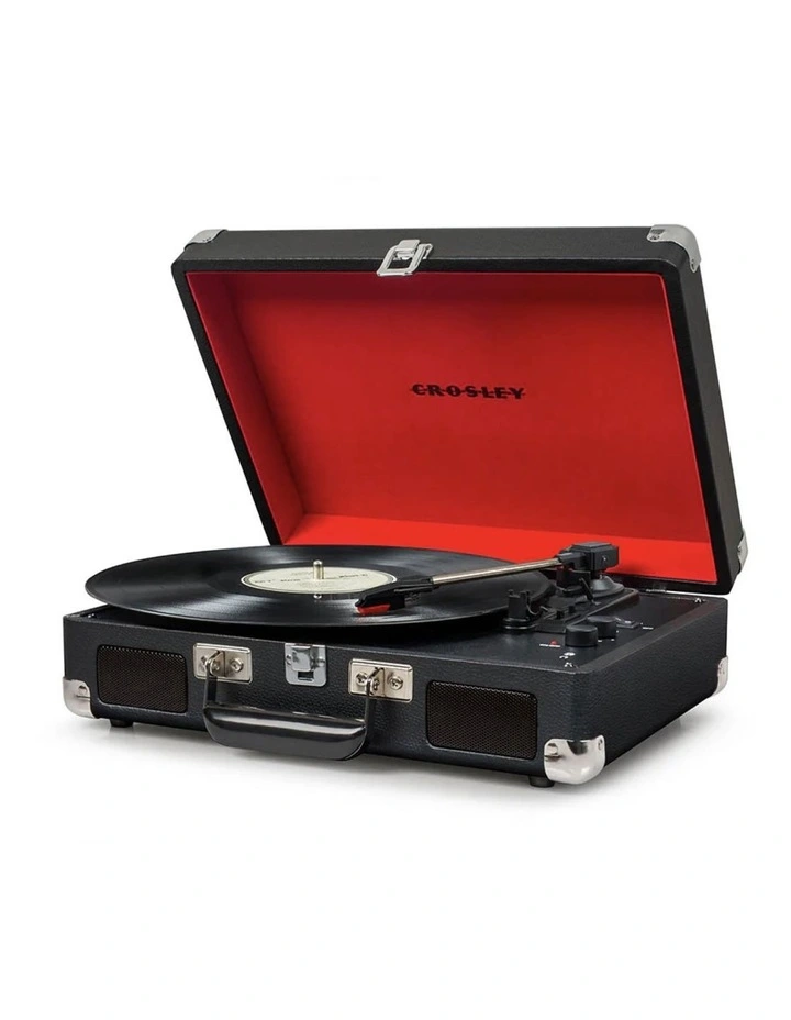 Crosley Cruiser Bluetooth Portable Turntable - Black   Bundled Crosley Record Storage Display Stand image 3