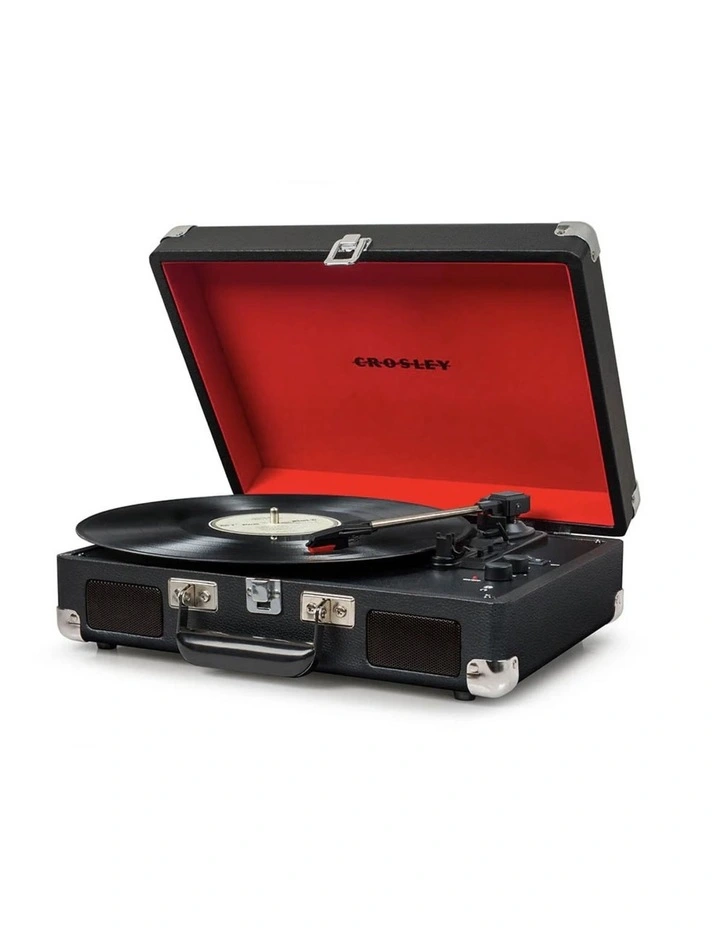 Crosley Cruiser Bluetooth Portable Turntable - Black   Bundled Crosley Record Storage Crate image 3