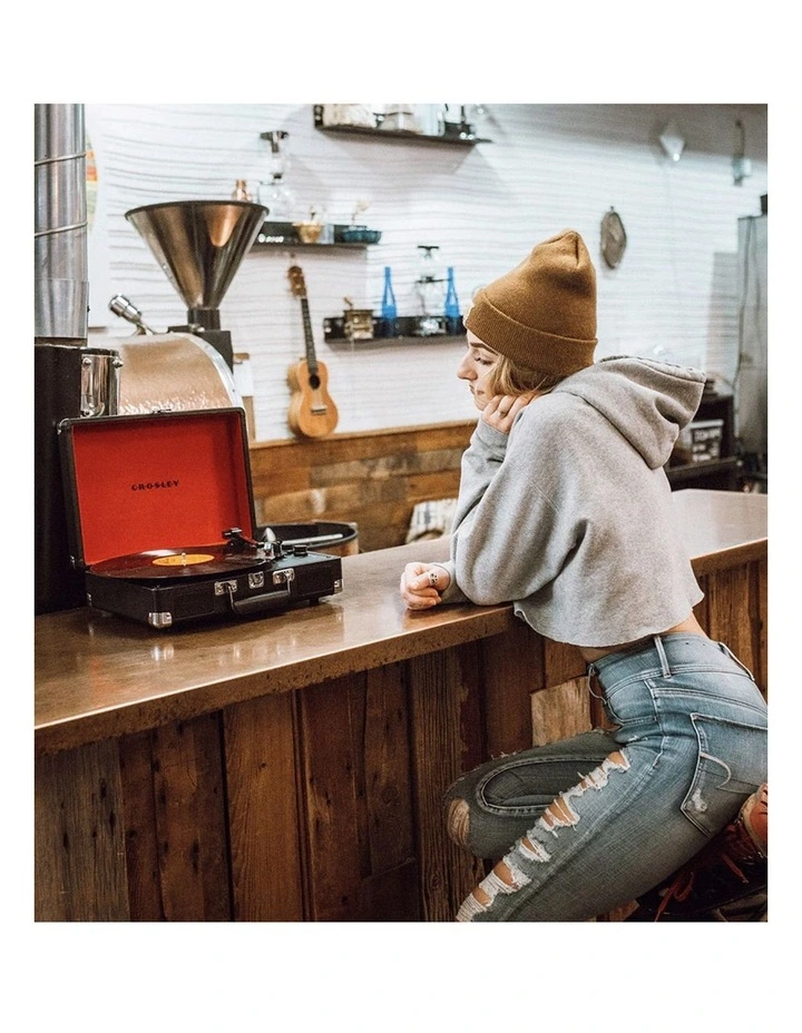Crosley Cruiser Bluetooth Portable Turntable - Black   Bundled Crosley Record Storage Crate image 5