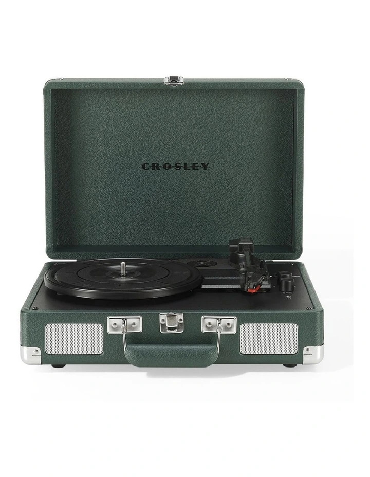 Crosley Cruiser Bluetooth Portable Turntable - Emerald Green   Gadhouse Vinyl Rack Bundle - Black image 3