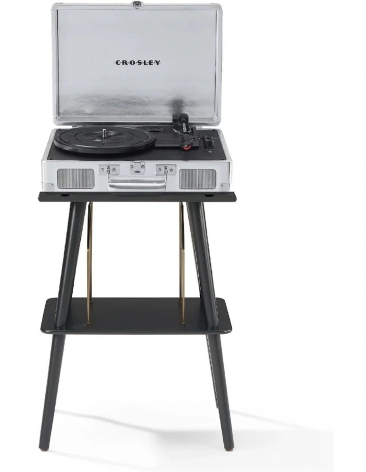 Crosley Cruiser Bluetooth Portable Turntable - Silver   Crosley Entertainment Stand Bundle image 1