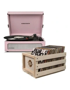 Crosley Voyager Amethyst - Bluetooth Portable Turntable  & Record Storage Crate