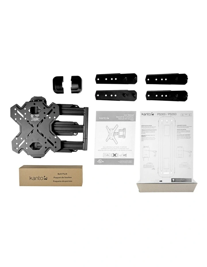 Kanto PS300 Full Motion TV Wall Mount for 25 - 75 TVs, Black image 5