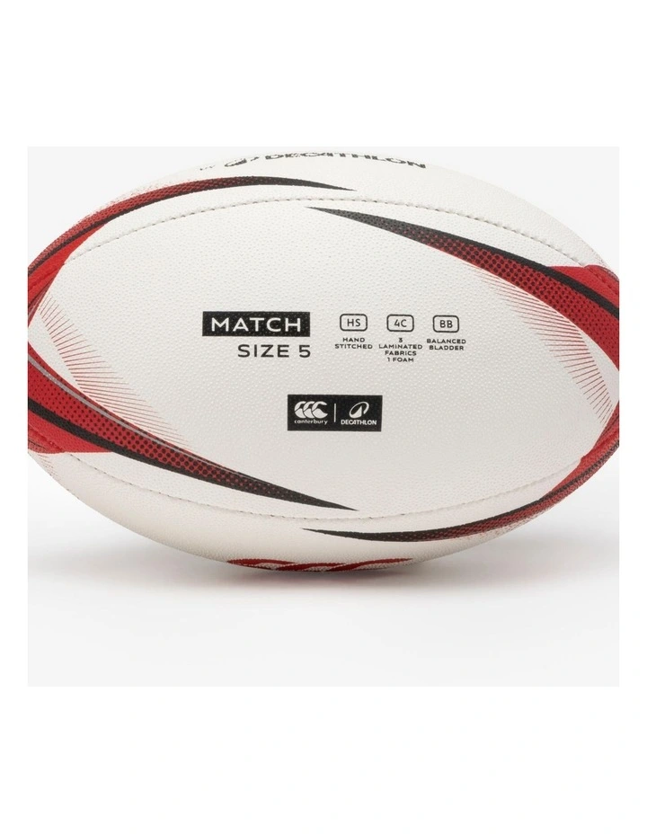 Decathlon | Size 5 Rugby Match Ball - Black & Red image 3