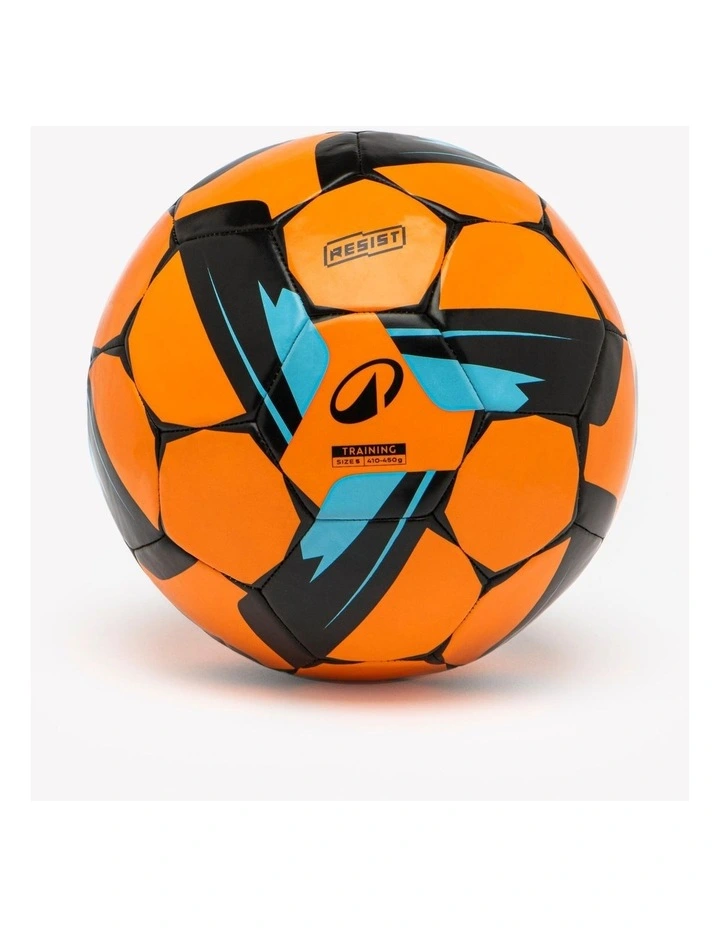 Training Ball Resist Size 5, Machine Stitched, Rubber Coating - Orange image 1