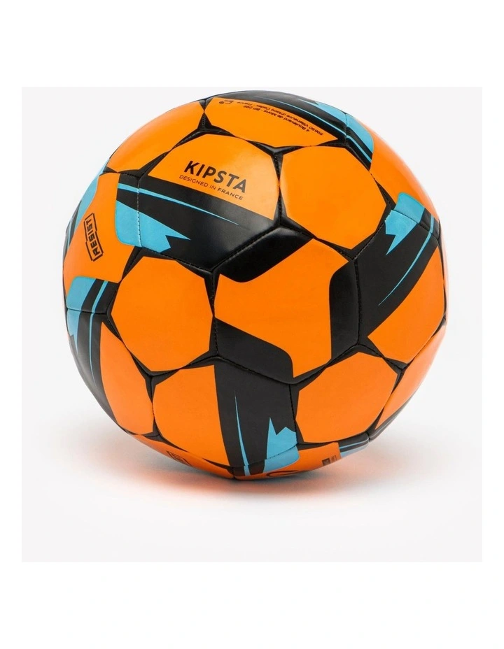 Training Ball Resist Size 5, Machine Stitched, Rubber Coating - Orange image 2