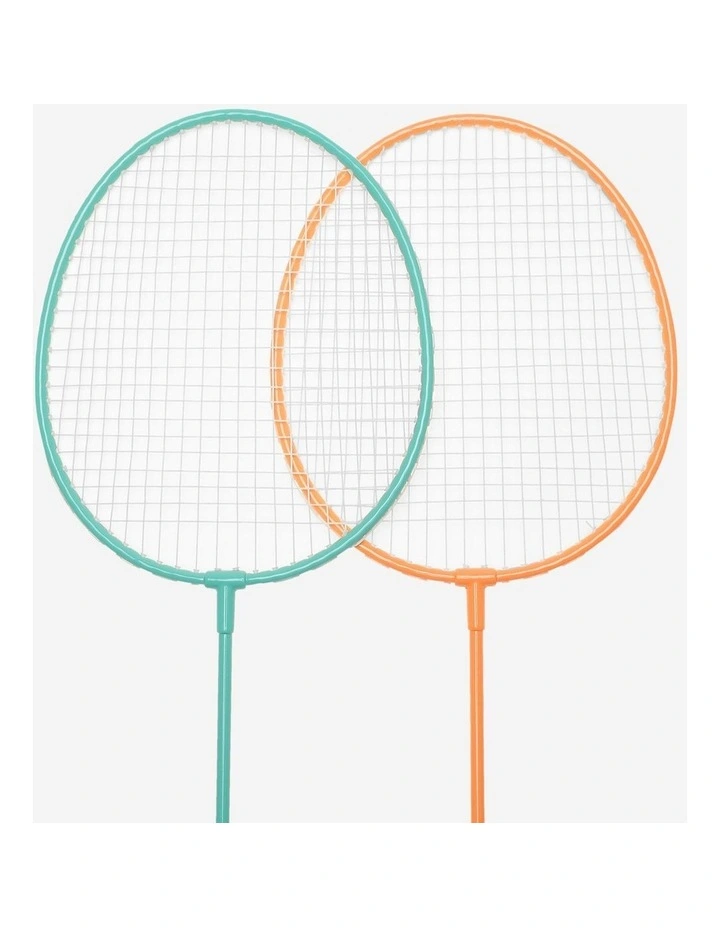 ADULT LEISURE BADMINTON RACKET SET Discover set BR100 Ad Turquoise Orange image 2