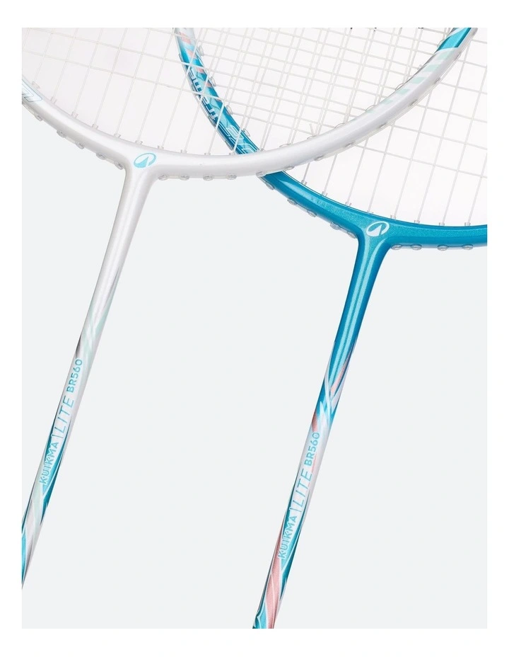 Decathlon | ADULT BADMINTON RACKET BR 560 SET LITE WH TURQUOISE image 3