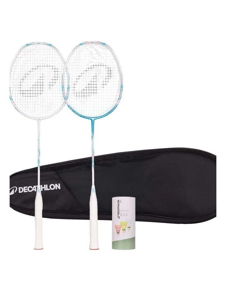 Decathlon | ADULT BADMINTON RACKET BR 560 SET LITE WH TURQUOISE image 5