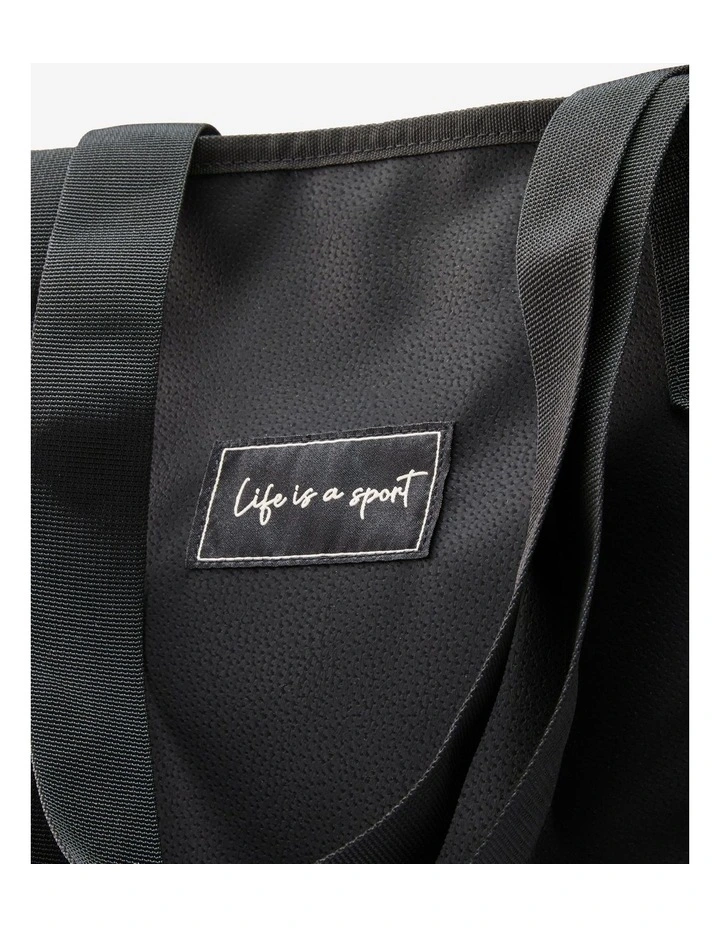 Decathlon | 25 L Leather Look Sport Tote Bag - Black image 6