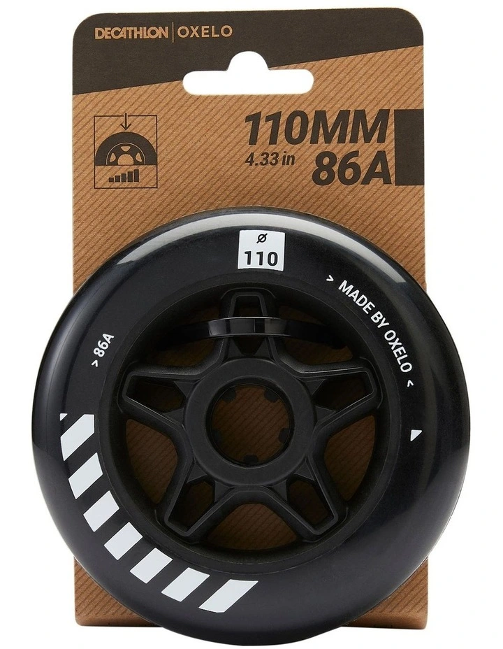 Decathlon | 110 mm / 86A Inline Fitness Skate Wheels 3-Pack - Black image 6