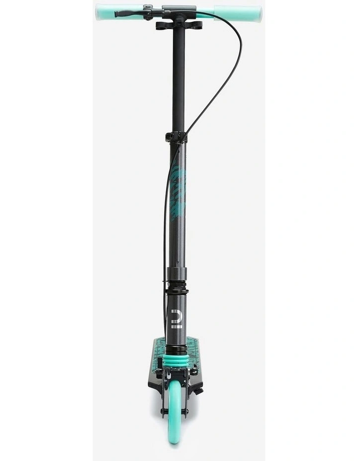 Decathlon | Kids' Scooter with Handlebar Brake and Suspension Mid 5 - Grey/Green image 2
