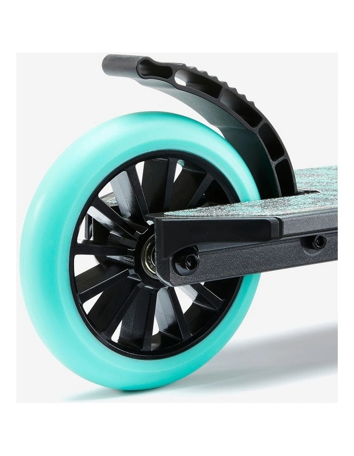 Decathlon | Kids' Scooter with Handlebar Brake and Suspension Mid 5 - Grey/Green image 6