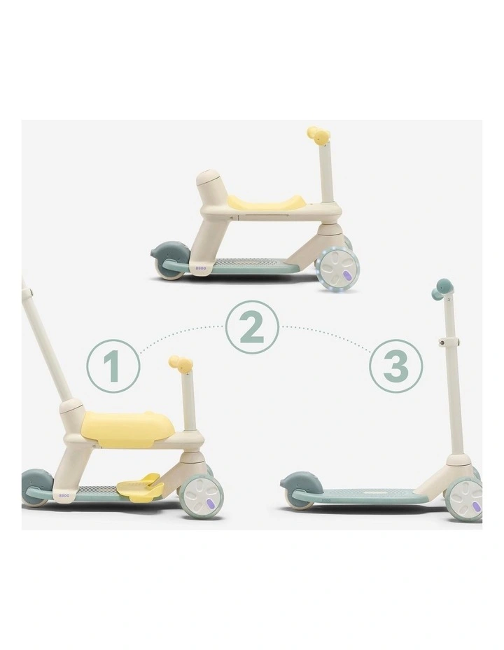 3-wheel age-adjustable kids' scooter, 18 months to 5 years, B900 Green/Yellow image 3