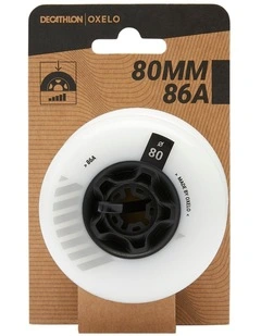 Decathlon | 80 mm 86A Freeride Inline Skating Wheels 4-Pack - White