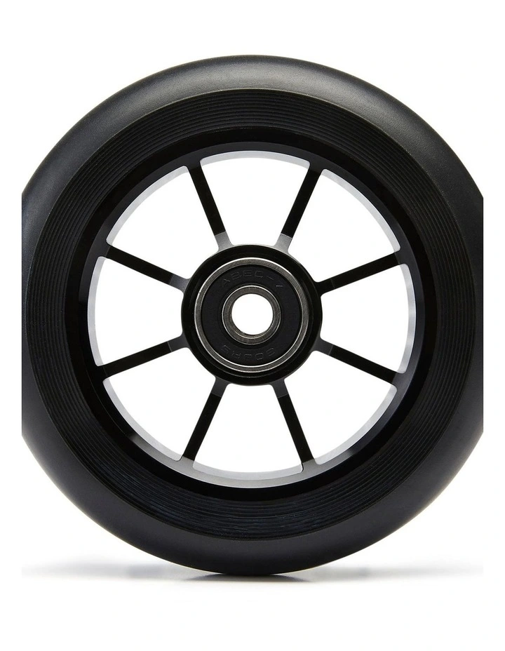 Decathlon | 100 mm Aluminium PU85A Wheel - Black Frame and Rubber image 3