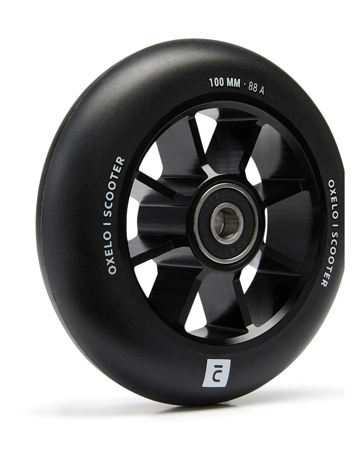 Decathlon | 100 mm Aluminium PU85A Wheel - Black Frame and Rubber image 4