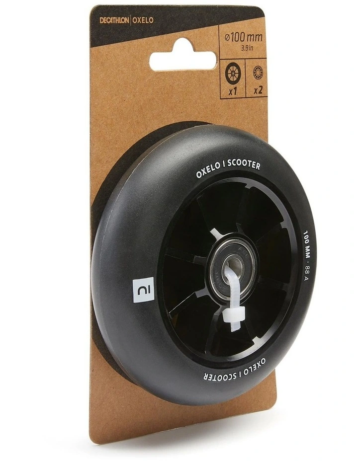 Decathlon | 100 mm Aluminium PU85A Wheel - Black Frame and Rubber image 7