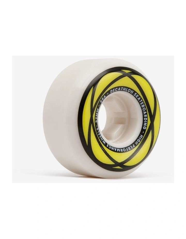 Decathlon | 52 mm 99A Conical Skateboard Wheels 4-Pack - Ivory image 4
