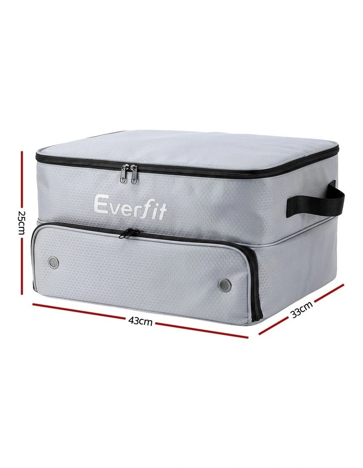 Everfit Golf Trunk Organizer for Car, 2-Tier Golf Storage Bag with Ventilated Shoe Compartment Grey image 2