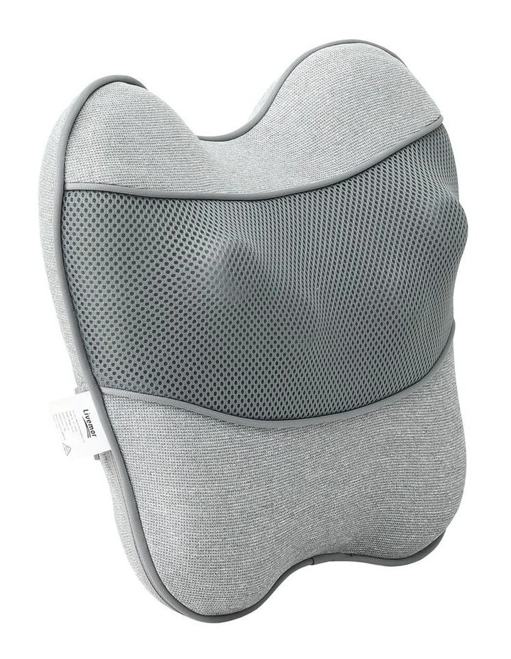 Livemor Heated Massage Pillow USB 3-Speed Lumbar Support Cushion Grey image 3
