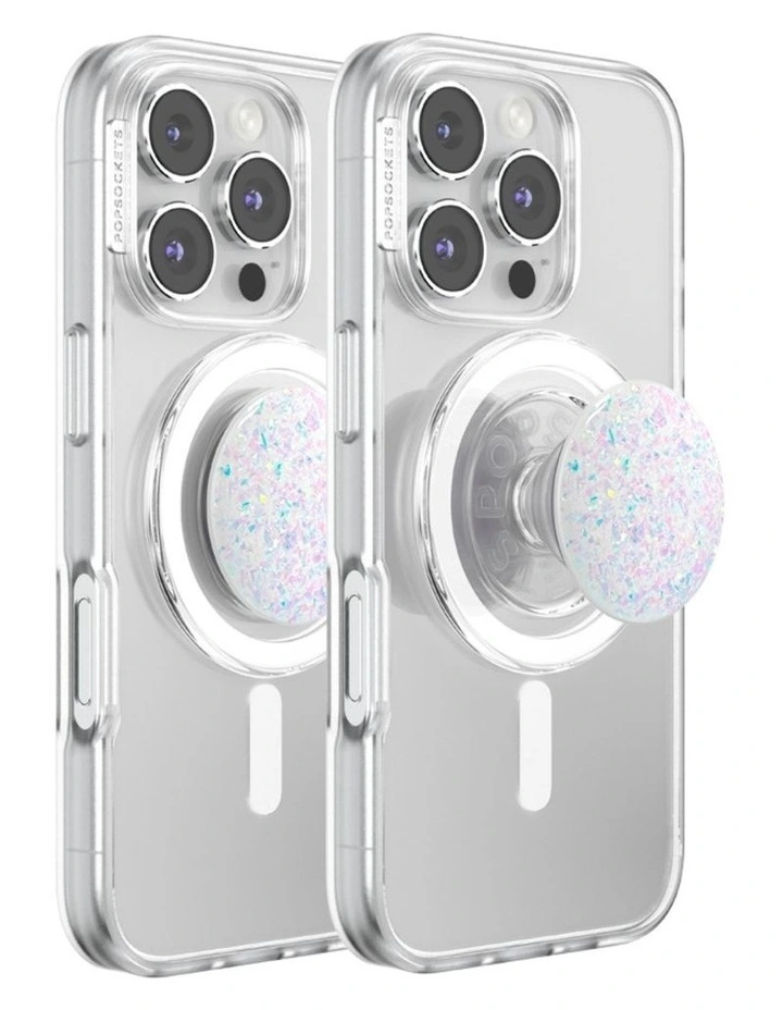 PopSockets MagSafe Phone Grip Magnetic Adapter Ring (Swappable Top) - Iridescent Confetti White image 3