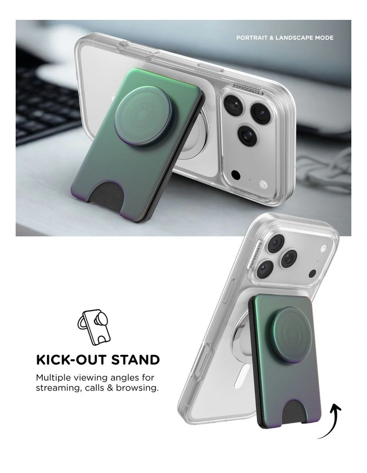 PopSockets PopWallet Kick-Out MagSafe Phone Grip & Stand (Swappable Top) - Nightshade image 5