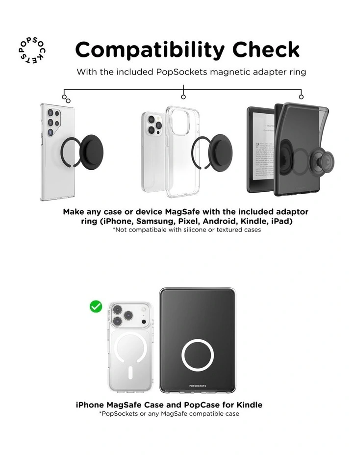 PopSockets PopGrip MagSafe Phone Grip Holder   Magnetic Adapter Ring (Swappable Top) - Dusk image 7