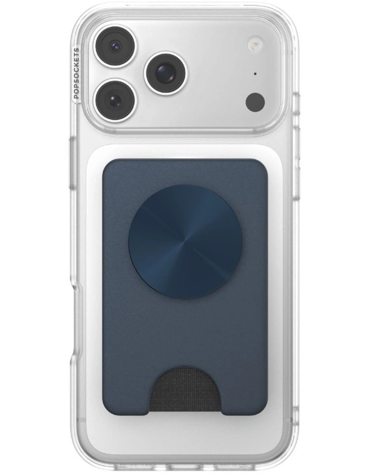 PopSockets PopWallet  Kick-Out MagSafe Phone Grip & Stand (Swappable Top) - Aluminum Navy image 2