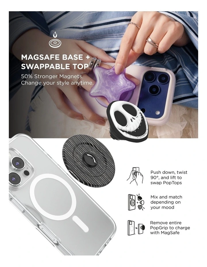 TNBC x PopSockets MagSafe Phone Grip Magnetic Adapter Ring (Swappable Top) - PopOut King of Fright image 6