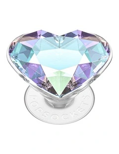 PopSockets PopTop and Chain Lite Phone Grip Holder (Adhesive) - Dichroic Heart Iridescent